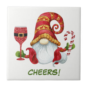 Jul Party Gnome Cheers Kakelplatta