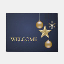 Jul Party Golden Ornament Navy Blue Elegant