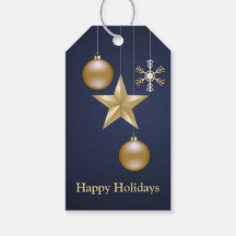 Jul Party Golden Ornament Navy Blue Elegant