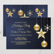 Jul Party Golden Ornaments marinblå Elegant