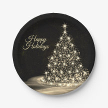 Jul Party Golden Shiny Träd Winter Black