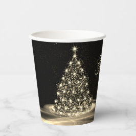 Jul Party Golden Shiny Träd Winter Black