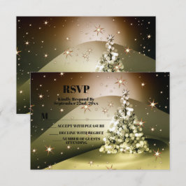 Jul Party Golden Träd Shiny Gnistra Stars OSA Kort