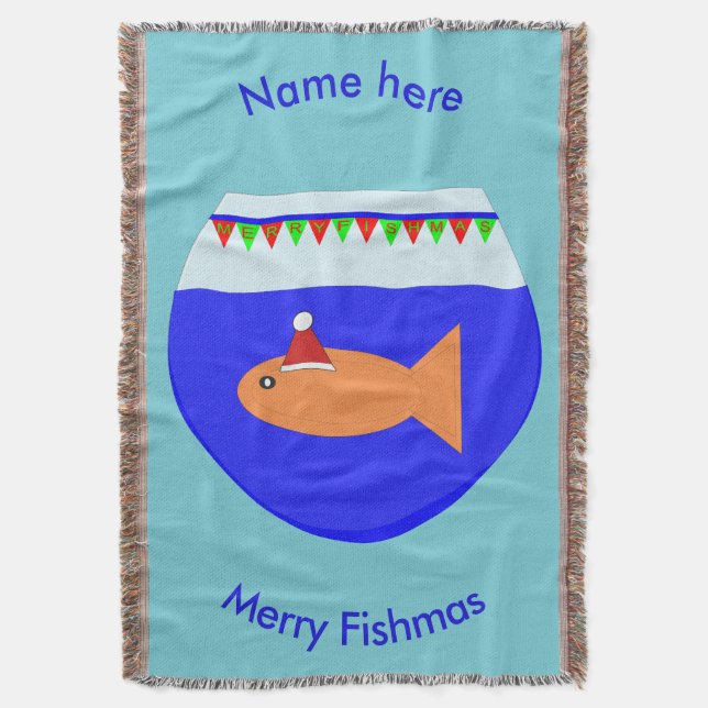 Jul Party Goldfish Throw Blanket Filt (Framsidan Vertikal)