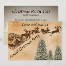 Jul-party-inbjudan med tomtbuskna renar