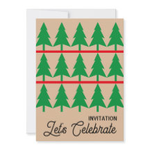 Jul Party Inbjudan, minimalistisk skandi Stil