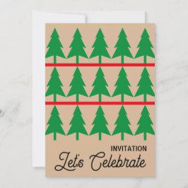 Jul Party Inbjudan, minimalistisk skandi Stil Inbjudningar