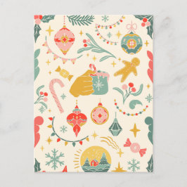 Jul-party-inbjudan om prydnadsföremål vykort