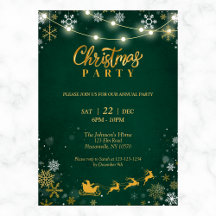 Jul Party Inbjudan | Snöflingor och Santa