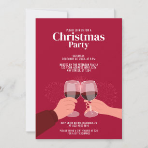 Jul Party Inbjudan till rostning av glasögon i V