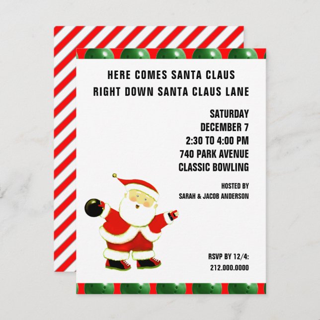 Jul Party Inbjudningar (Fram/baksida)