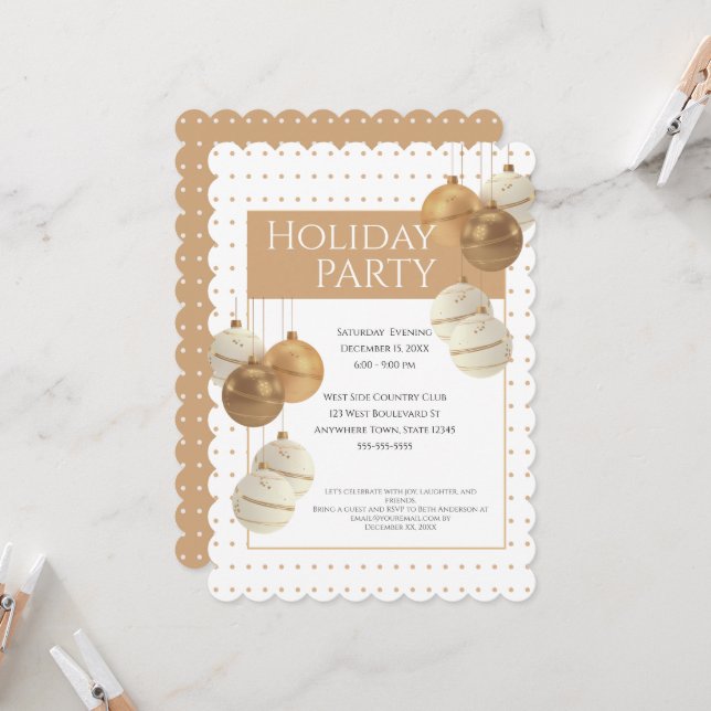 Jul Party Inbjudningar (Fram/Back In Situ)