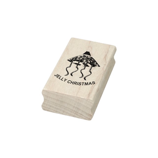 Jul Party Jellyfish Wood Art Frimärke Stämpel (Stämpel)