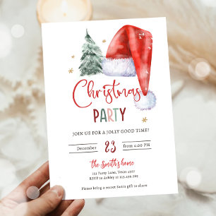 Jul Party Jingle och Mingle Helgdag Santa Inbjudningar