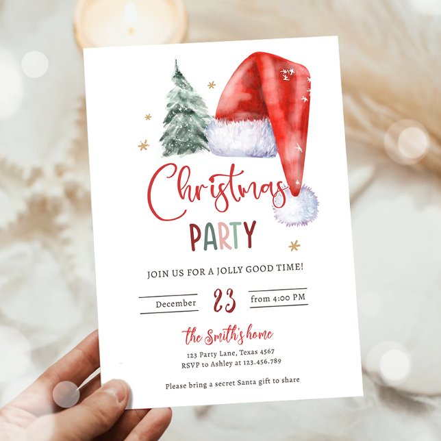 Jul Party Jingle och Mingle Helgdag Santa Inbjudningar (Skapare uppladdad)