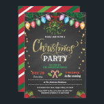 Jul party julfest chalkboard mistletoe inbjudningar<br><div class="desc">[All text är redigerbar,  förutom "christmas"] Hämta den här snyggten nu! Tillfälle: Jul,  julfest Tema: Kiss under mistletoe Stil: modern,  chic,  glad,  roligt Färg: rött,  vitt,  grönt,  festlig färg,  faux guld-grafik: krita,  candy cane,  färgstark julklapp,  mistletoe,  julblomma,  faux guld konetti</div>
