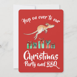 Jul party kangaroo skutt över inbjudningar