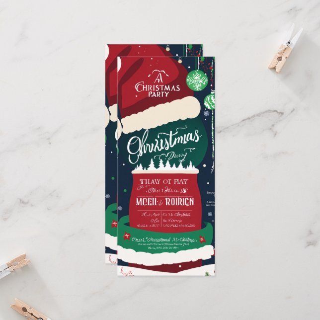 Jul Party-kort (Fram/Back In Situ)