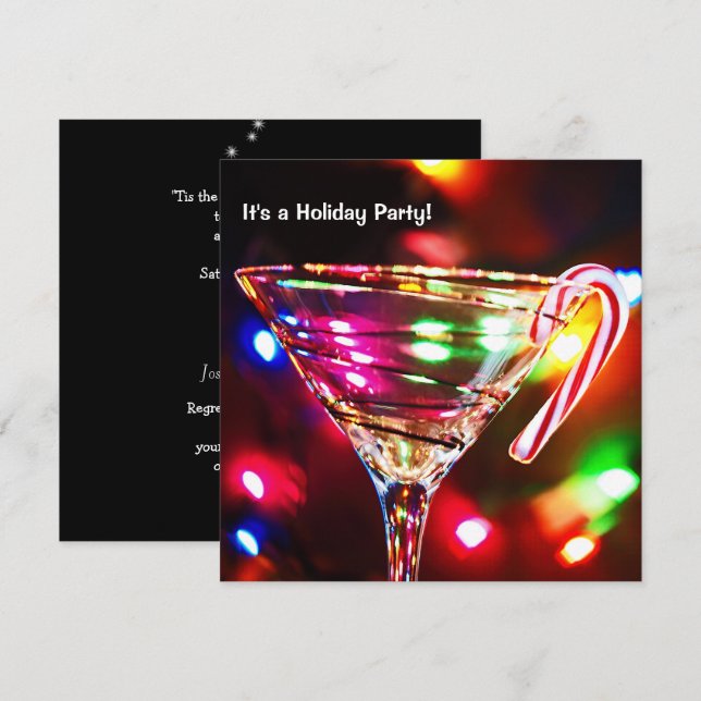 Jul Party Ljus Inbjudningar (Fram/baksida)