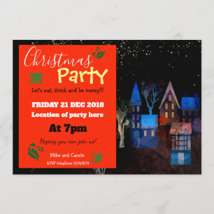 Jul Party Magic Nght Scene Inbjudningar