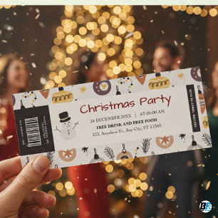 Jul Party med Barcode & DJ Namn, inträdeskort Inbjudningar