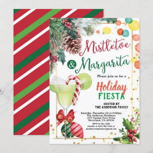 Jul party Mistletoe och Margarita-cocktail Inbjudningar
