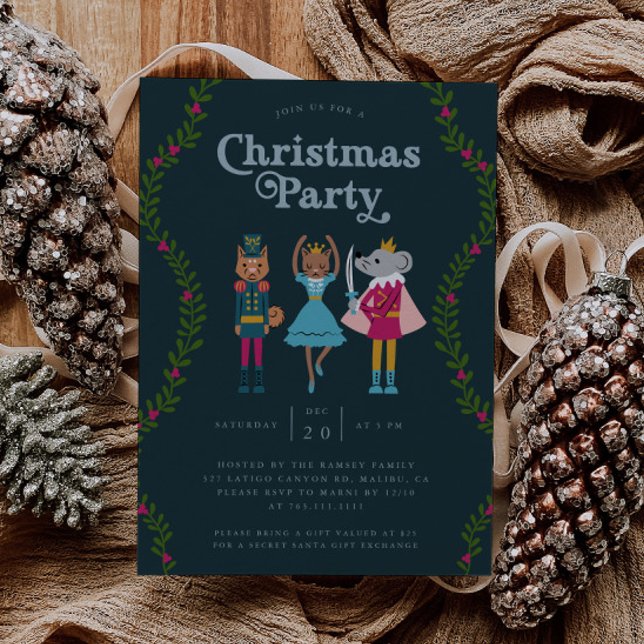 Jul Party Nutcracker Grönt Inbjudningar (Skapare uppladdad)