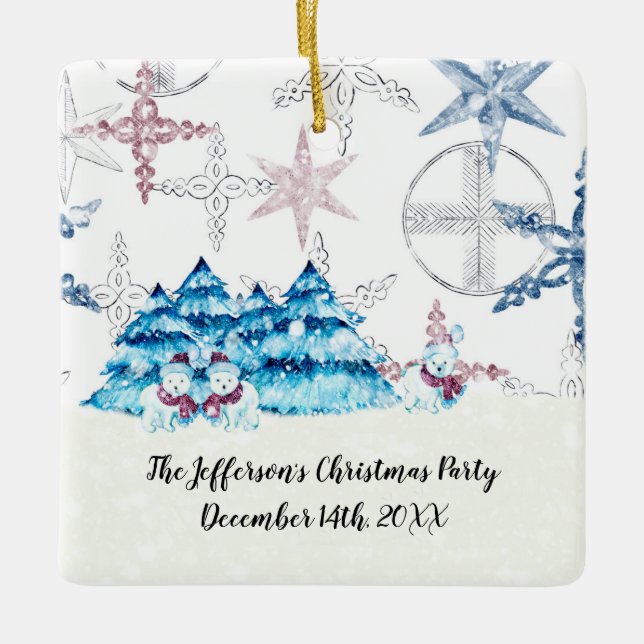 Jul Party Ornament med Snögubbar (Framsida)