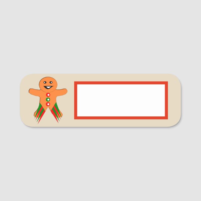 Jul Party Pepparkaksgubbe Namnbricka (Framsida)