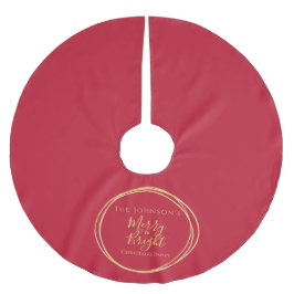 Jul Party Red Guld Julgransmatta Borstad Polyester
