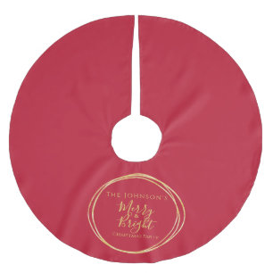 Jul Party Red Guld Julgransmatta Borstad Polyester