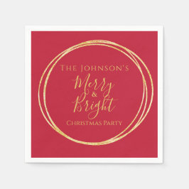 Jul Party Red Guld Pappersservett