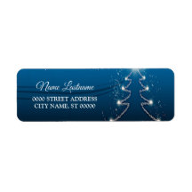 Jul Party Returadress Reindeer Blue White