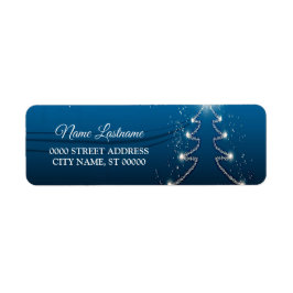 Jul Party Returadress Reindeer Blue White Returadress Etikett