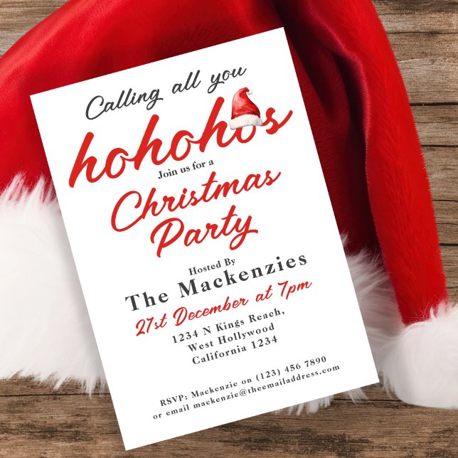 Jul Party ringer allt du har hem Inbjudningar (Christmas Party Calling Al You Ho Ho Hos Invitations by Ricaso A fun adult themed holiday party
)