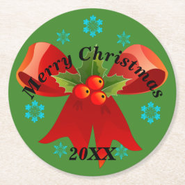 Jul Party (Röda julbandet) Underlägg Papper Rund