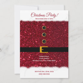Jul-Party-Santa's Dazzling Red Outfit- Inbjudningar