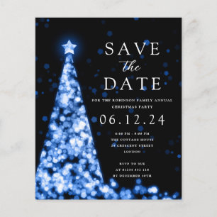 Jul Party spara datumet Glam Blue Inbjudan Flygblad