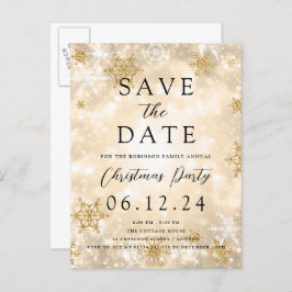 Jul Party Spara datumet Guld-vintern  Meddelande Vykort
