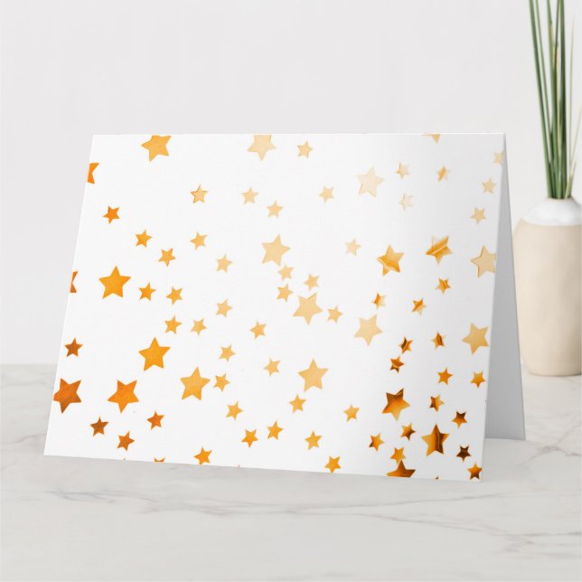 Jul Party Star Glitter Kort (Framsida)