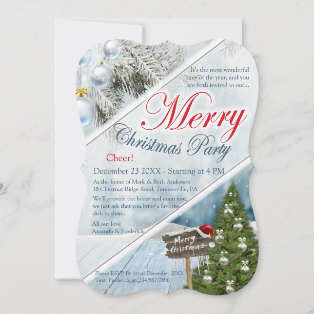 Jul Party under året Inbjudningar (Framsida)