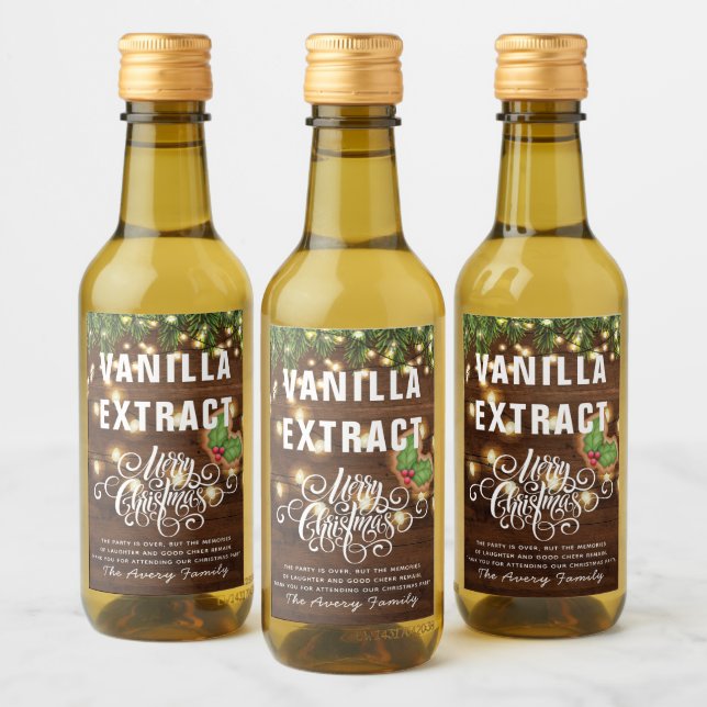 Jul Party Vanilla Extract-favoriter Vinetikett (Flaskor)