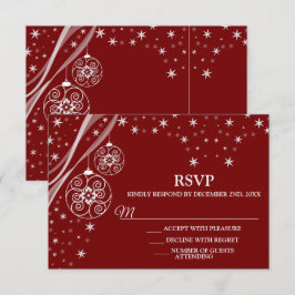 Jul Party White Ornaments Stars Red Elegant OSA Kort