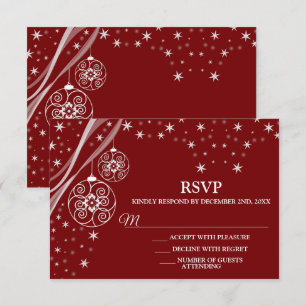 Jul Party White Ornaments Stars Red Elegant OSA Kort
