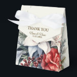 Jul Party White Red Flowers Helgdagar Elegant Presentaskar<br><div class="desc">Julens Party White Red Flowers Helgdagar Elegant Favor Boxes. Unik,  vacker utformning av snyggten. Lätt att vara personlig. Teckensnittet stil,  storlekt och färg kan ändras. Matchande objekt är tillgängliga.</div>