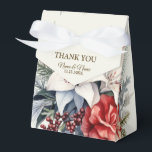 Jul Party White Red Flowers Helgdagar Elegant Presentaskar<br><div class="desc">Julens Party White Red Flowers Helgdagar Elegant Favor Boxes. Unik,  vacker utformning av snyggten. Lätt att vara personlig. Teckensnittet stil,  storlekt och färg kan ändras. Matchande objekt är tillgängliga.</div>