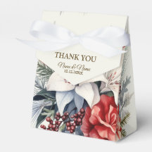 Jul Party White Red Flowers Helgdagar Elegant