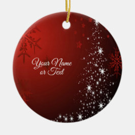 Jul Party White Stars Träd Red Snöflingor Julgransprydnad Keramik