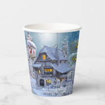 Jul Party Winter White Snögubbe Blue Rustic