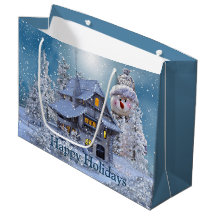 Jul Party Winter White Snögubbe Blue Rustic